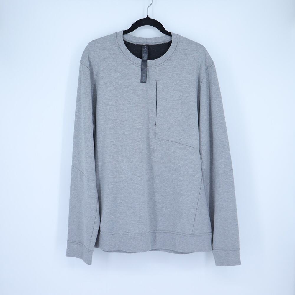 Lululemon City Sweat Crew Pullover Sweatshirt Heathered Medium Grey Men's XL